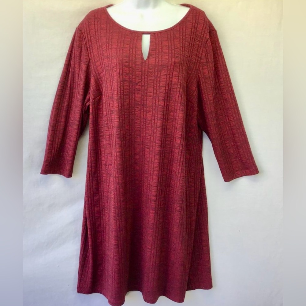 NEW SZ 3 Chico’s Red Marled Popover Dress